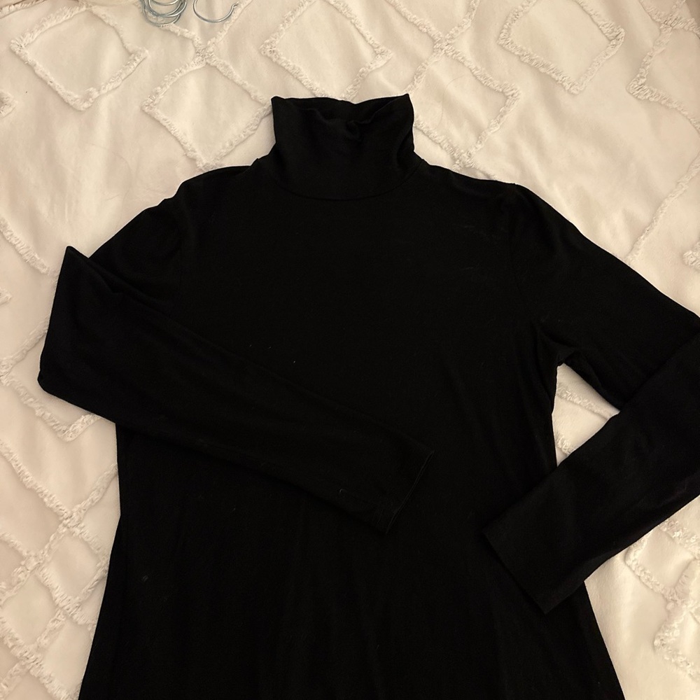 Black Turtleneck Long Sleeve Top
